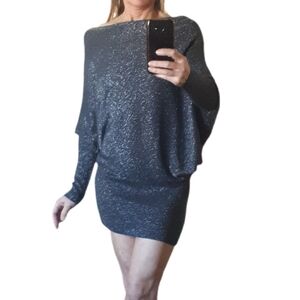 Zara Black Sparkling Long Sleeve Dress